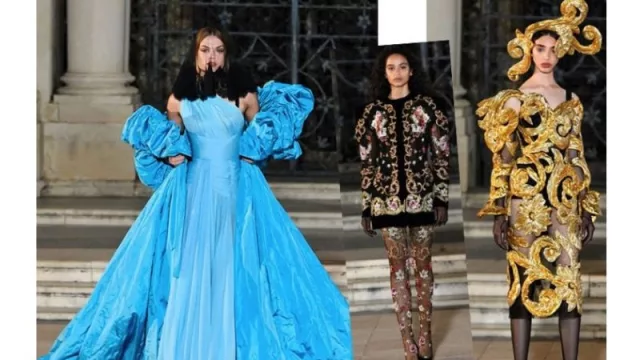 Dolce & Gabbana celebró su primera década en la alta costura con un lujoso desfile que representa el folclore siciliano