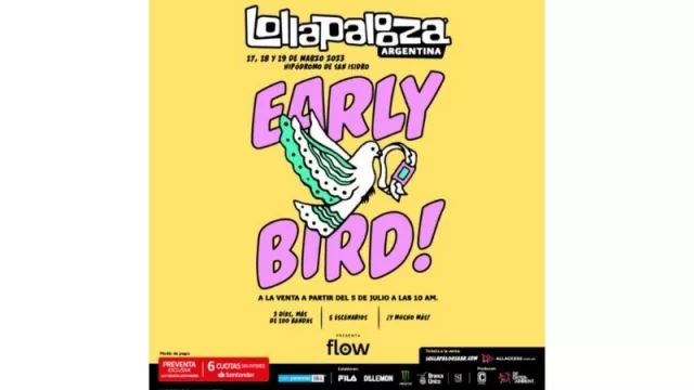 ¡Lollapalooza Argentina anuncia su octava edición para el 17, 18 Y 19 de marzo de 2023!