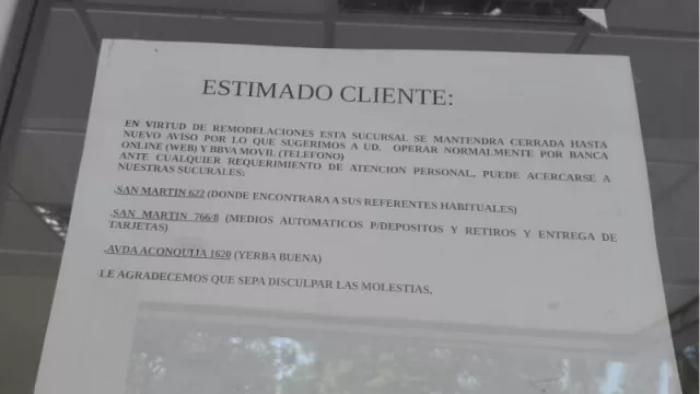 La atención al público del Banco Francés se vio afectada por problemas edilicios