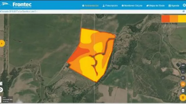 Las imágenes satelitales que usa Frontec se pueden ver en la pantalla de una computadora.