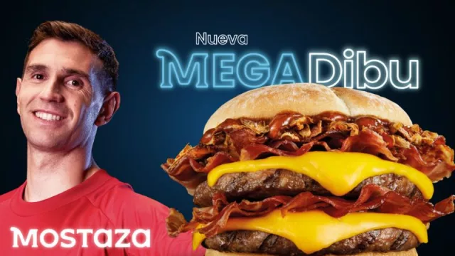 Mostaza lanzó su nueva hamburguesa “Mega Dibu” para lanzar su campaña del mundial