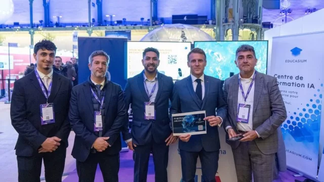 Griftin fortaleció su presencia internacional en París (y recibió la visita de Emmanuel Macron)