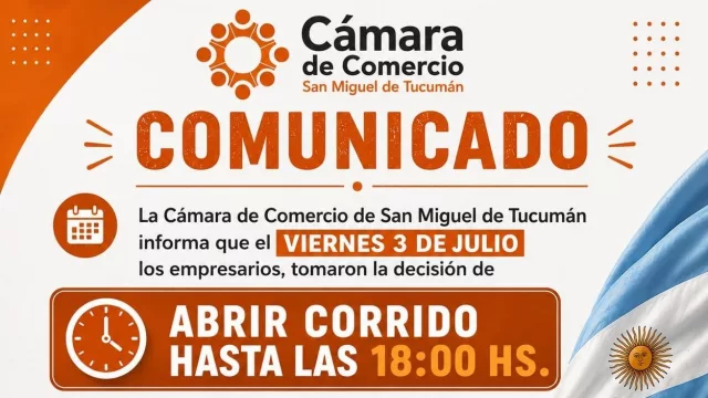 Por el partido de la Selección Argentina, comercios tucumanos atenderán hasta las 18 el viernes 3 de julio